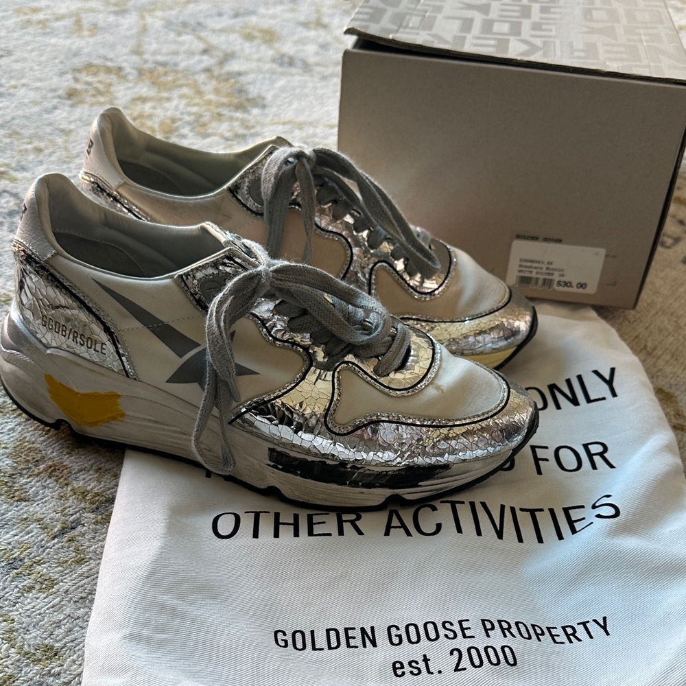 Golden Goose Women's Metallic Silver Sneakers